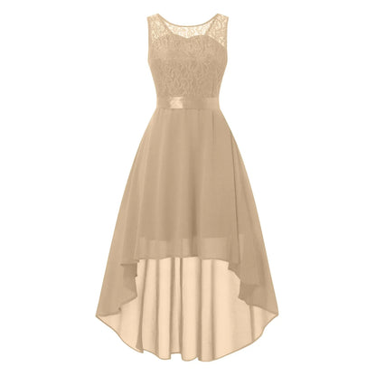 Sleeveless High Low Maxi Dress With Waist Tie Detail