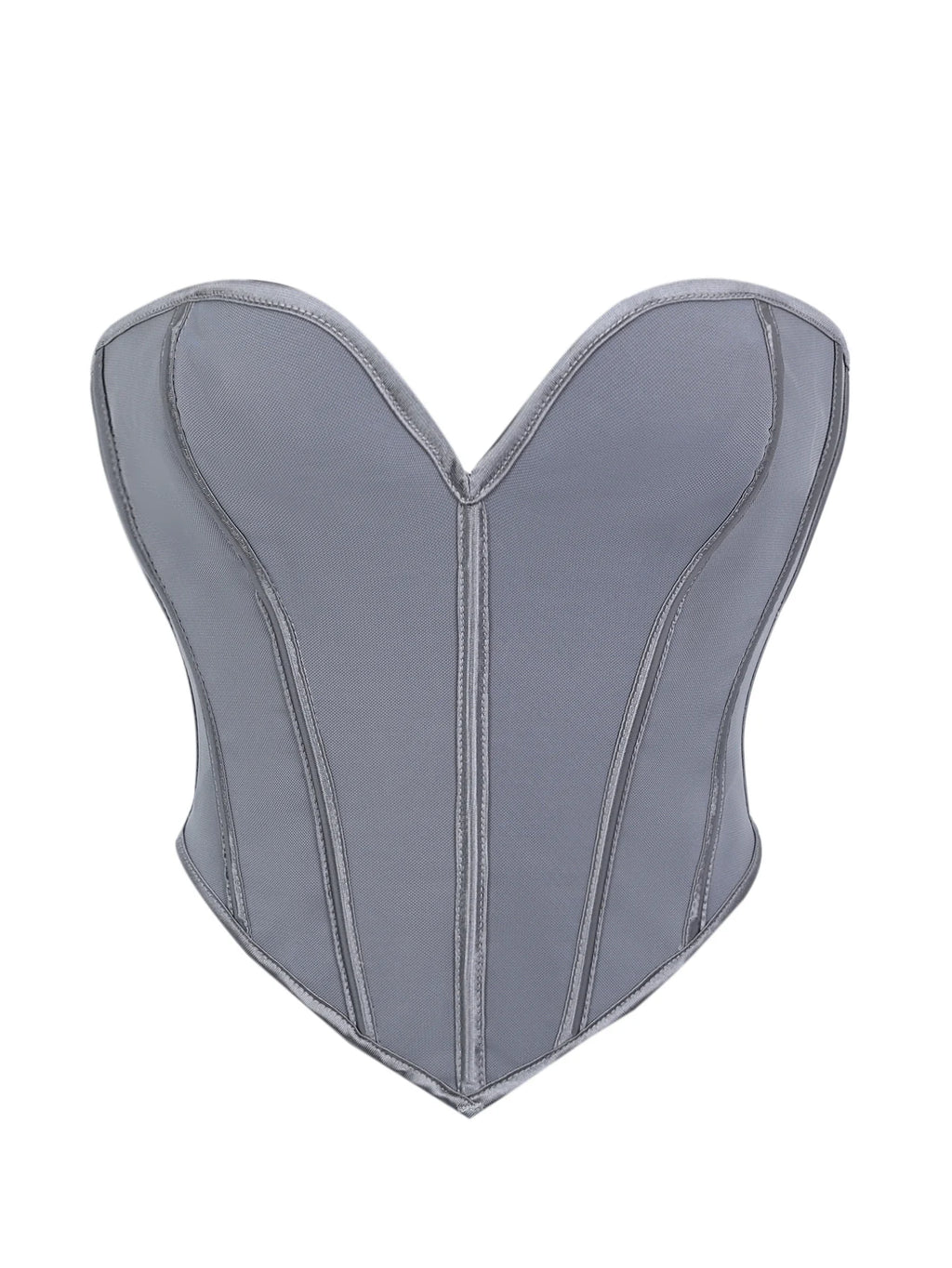 Minimalist Black Strapless Sweetheart Corset with Plunging Neckline