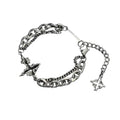 Gothic Cross Charm Layered Chain Bracelet for Punk and Alternative Styling