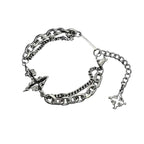 Gothic Cross Charm Layered Chain Bracelet for Punk and Alternative Styling