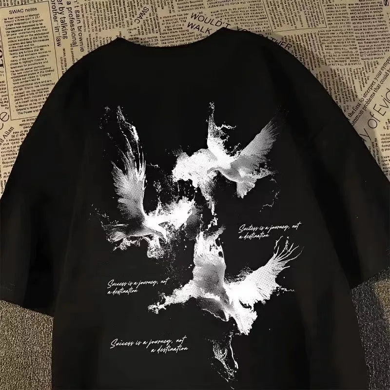Minimal Graphic Streetwear Cotton Blend T-Shirt With Modern Casual Style