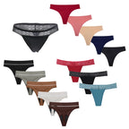 Five-Piece High-Waisted Absorbent Menstrual Thong Set with Lace Waistbands