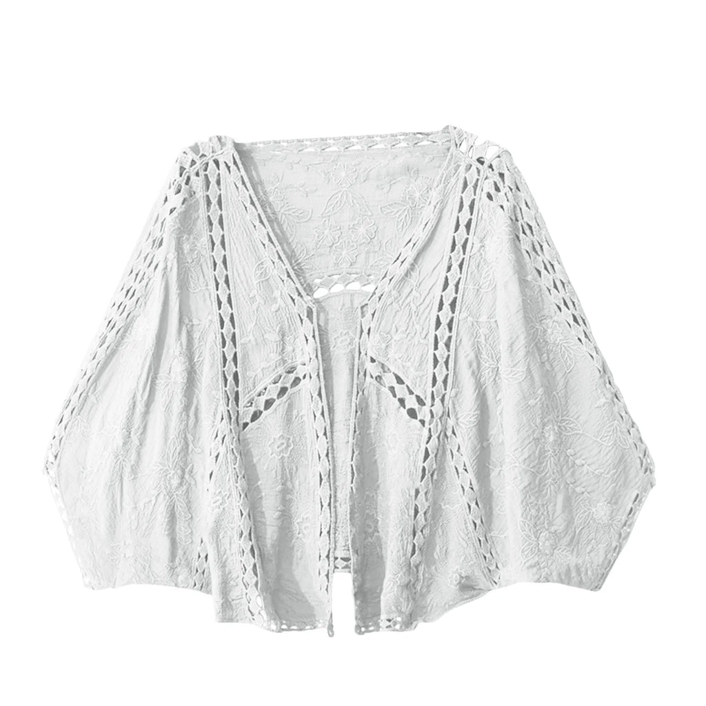 Women's Open Front Lightweight Knit Cardigan with Relaxed Three Quarter Sleeves