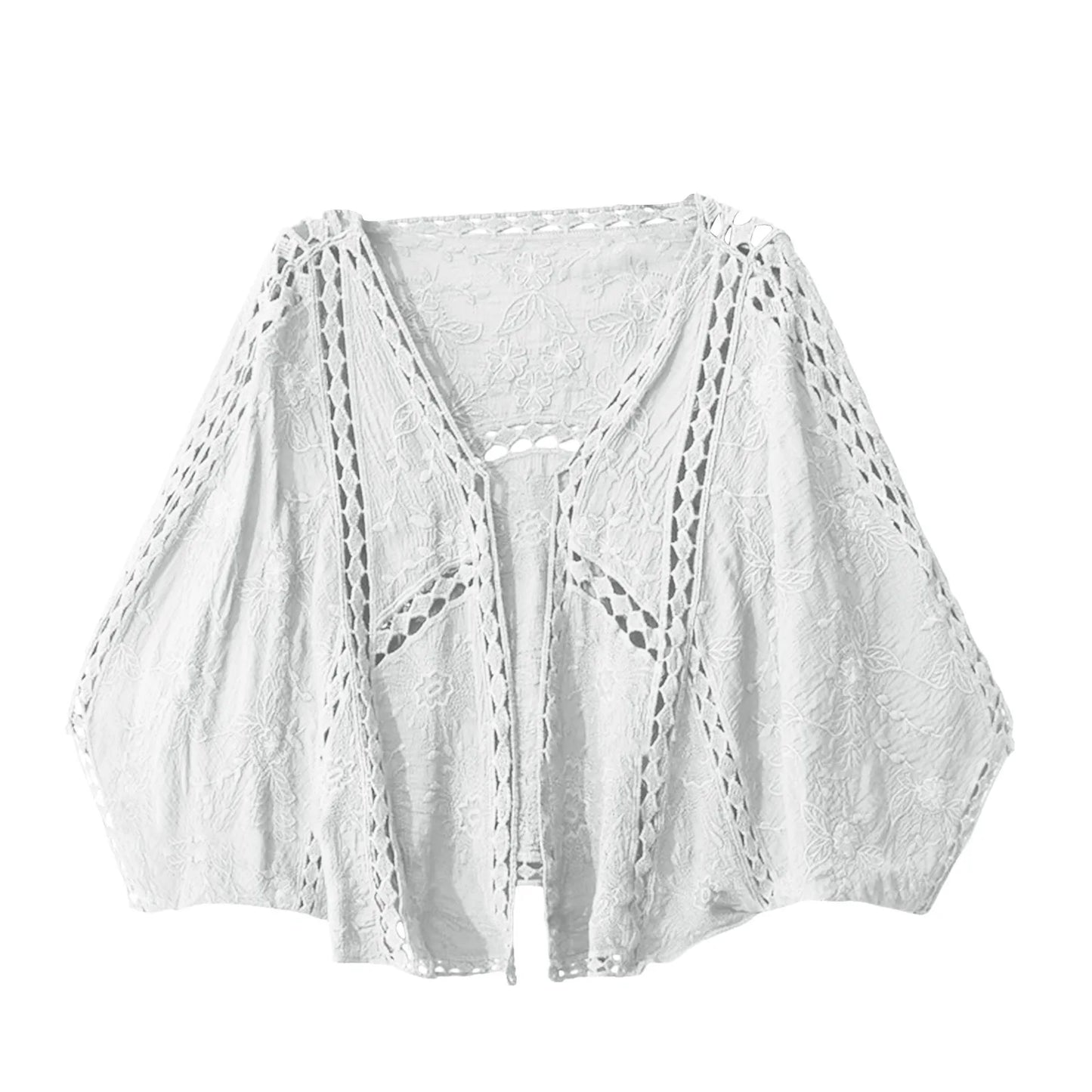 Women's Open Front Lightweight Knit Cardigan with Relaxed Three Quarter Sleeves