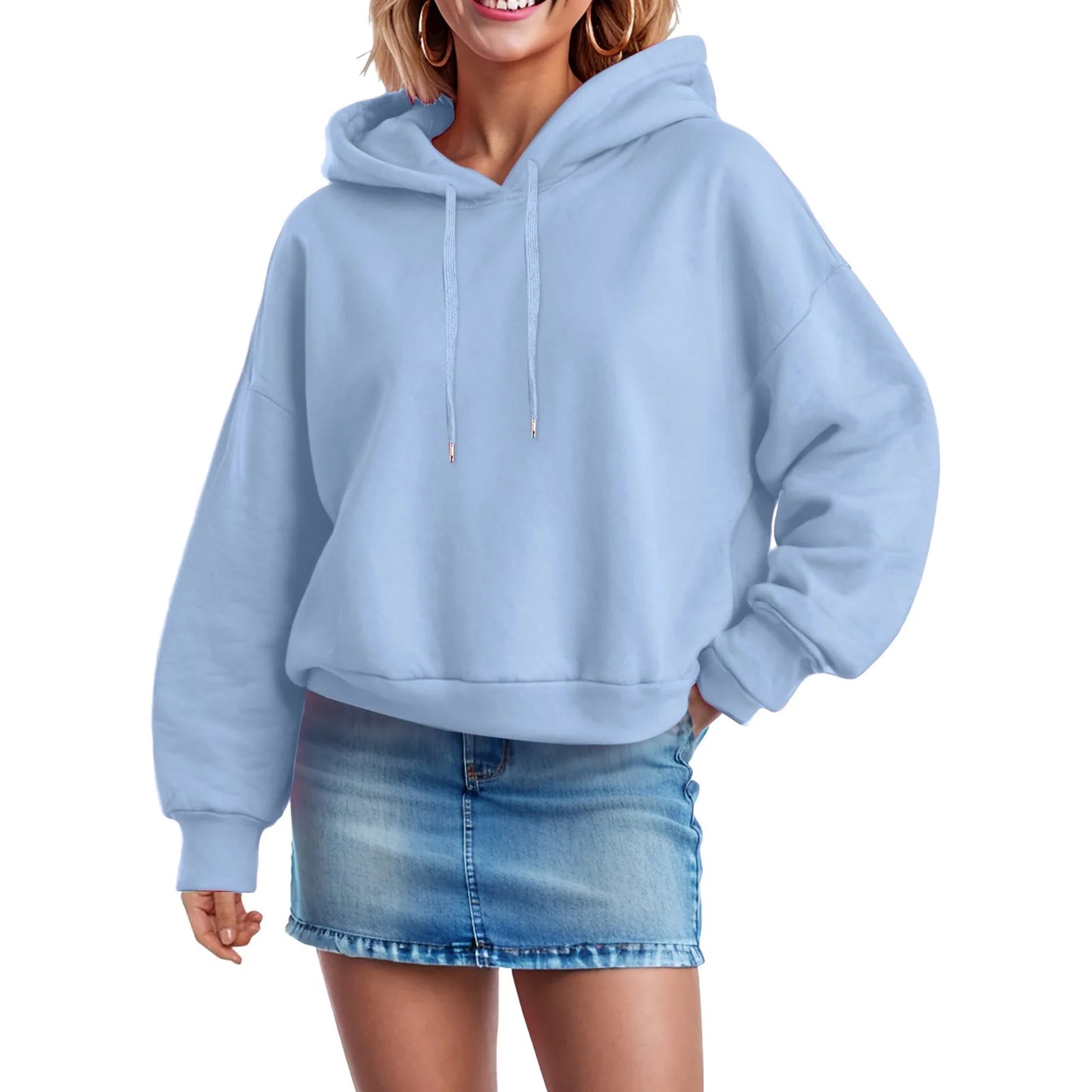 Women's Oversized Pullover Hoodie with Side Zip Detail Relaxed Streetwear Everyday Sweatshirt
