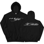 Minimalist Script Graphic Hoodie with Relaxed Streetwear Silhouette and Back Print