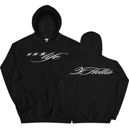 Minimalist Script Graphic Hoodie with Relaxed Streetwear Silhouette and Back Print