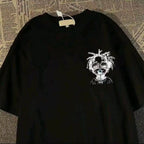 Retro Graphic Streetwear Cotton Blend T-Shirt With Playful Artwork Style
