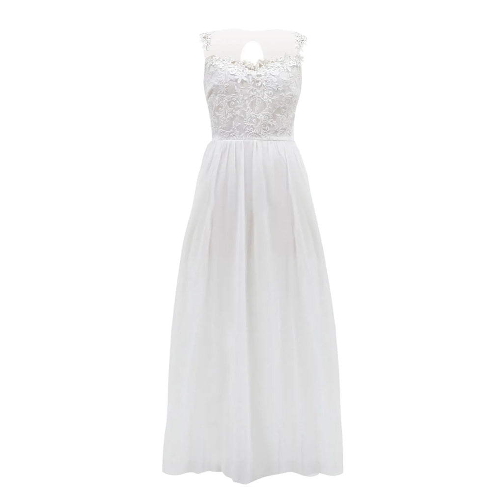 Flowing Open Back Maxi Dress With Soft Draped Movement