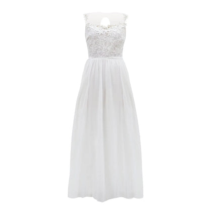 Flowing Open Back Maxi Dress With Soft Draped Movement