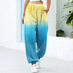 Women's High Waist Gradient Wide Leg Jogger Pants with Relaxed Casual Streetwear Style