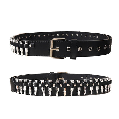 Studded Bullet Detail Belt for Gothic, Punk and Alternative Fashion