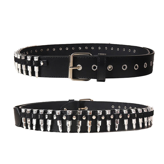 Studded Bullet Detail Belt for Gothic, Punk and Alternative Fashion