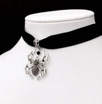 Gothic Spider Pendant Velvet Choker Necklace with Dark Alternative Aesthetic