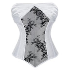 Dramatic Red and Black Lace Overbust Corset with Sweetheart Neckline and Front Busk
