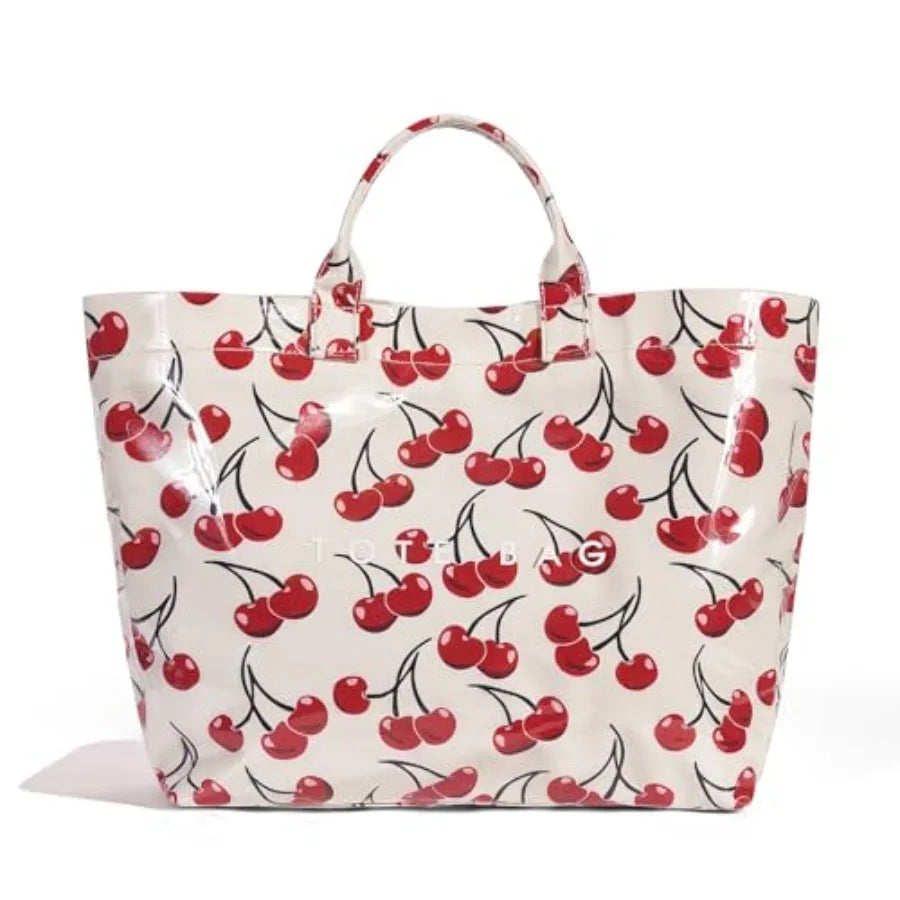Oversized Waterproof Tote Bag with Animal Inspired Pattern Beach Carryall