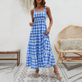 Yellow Gingham Tiered Maxi Dress with Smocked Bodice and Wide Straps