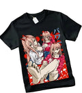 Anime Goth Graphic Streetwear Tee with Manga-Inspired Character Art Design