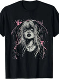 Retro Anime Gothic Panel Oversized Washed Streetwear Graphic Tee