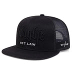 Embroidered Flat Brim Snapback Cap Adjustable Hip Hop Streetwear Baseball Hat