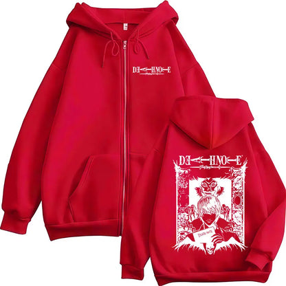 Anime Manga Zip Hoodie With Minimalist Graphic Streetwear Art Design