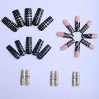 Punk Gothic Studded Press On Nails with Bold Alternative Fashion Details