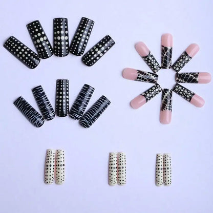 Punk Gothic Studded Press On Nails with Bold Alternative Fashion Details