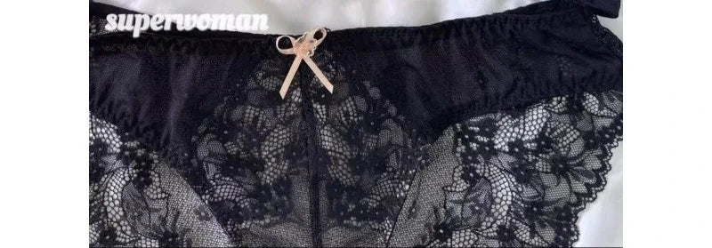 French Eyelash Lace Balconette Demi Bra and Sheer Low-Rise Hipster Panty Set
