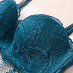 Rich Burgundy Scalloped Lace Wire-Free Push-Up Bralette Set