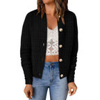 Women's Button Front Knit Cardigan Sweater with Relaxed Everyday Silhouette