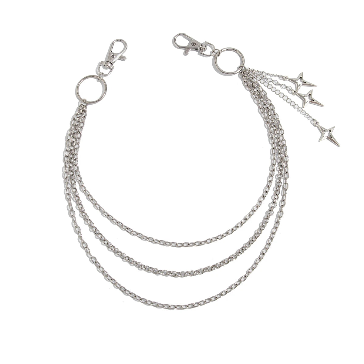 Layered Star Charm Waist Chain for Gothic Punk and Y2K Styling