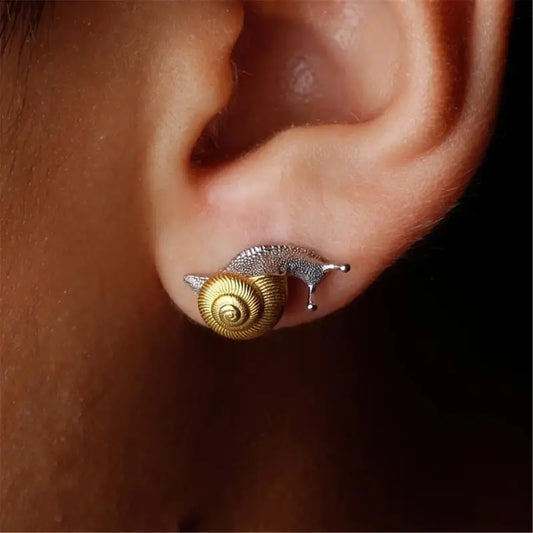Whimsical Snail Stud Earrings for Fairy Grunge and Nature Inspired Styling
