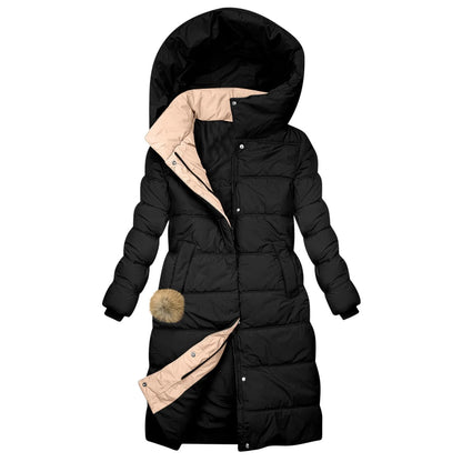 Women's Hooded Quilted Puffer Jacket Warm Casual Winter Zip-Up Outerwear Coat