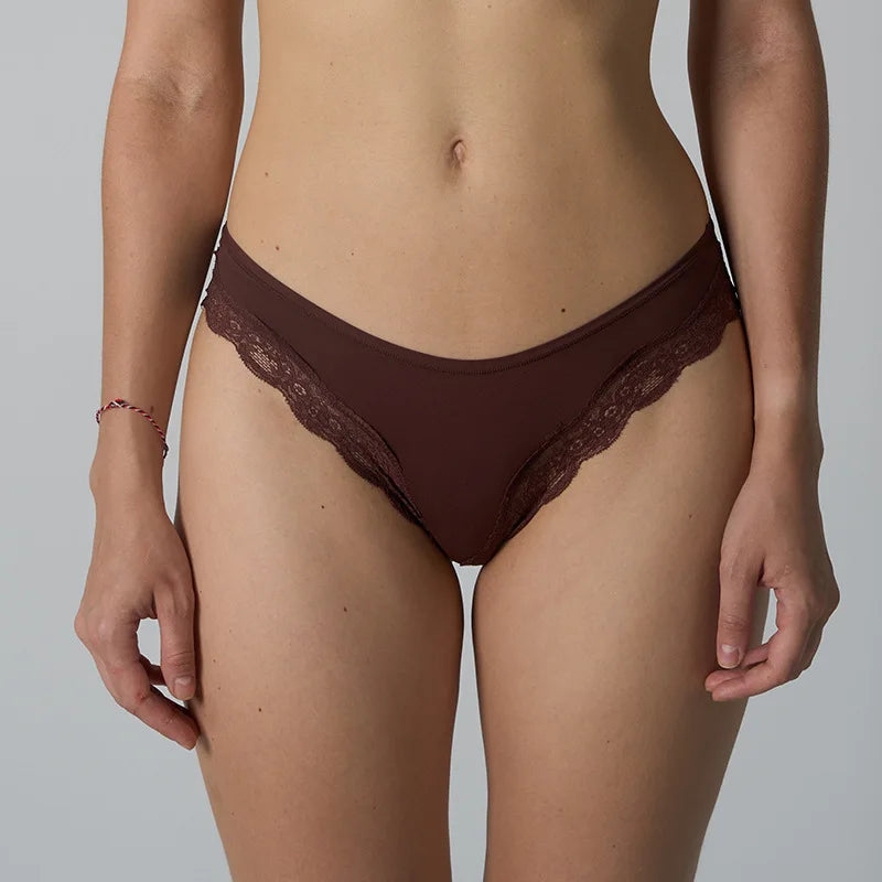Rich Burgundy Lace-Trimmed Plunge Bralette and Lounge Short Set