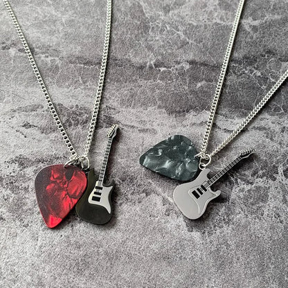 Guitar Pick Pendant Necklace for Punk Grunge and Alternative Streetwear Looks