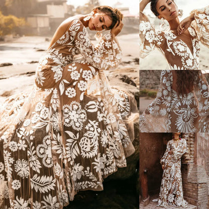 Ornate Embroidered Gothic Luxe Alternative Evening Gown