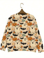 Women's Festive Graphic Knit Crew Neck Relaxed Fit Seasonal Sweater