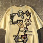 High Street Graphic Streetwear T-Shirt With Casual Cotton Blend Design