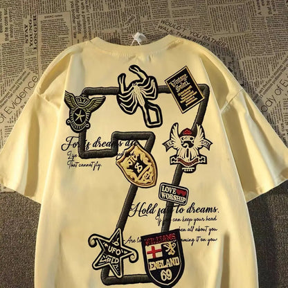High Street Graphic Streetwear T-Shirt With Casual Cotton Blend Design