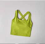 Sleek Criss-Cross Back Sports Bra with Wide Support Band