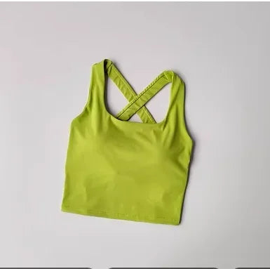Sleek Criss-Cross Back Sports Bra with Wide Support Band
