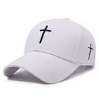 Minimalist Cross Embroidered Adjustable Baseball Cap for Everyday Casual Outdoor Fashion Style