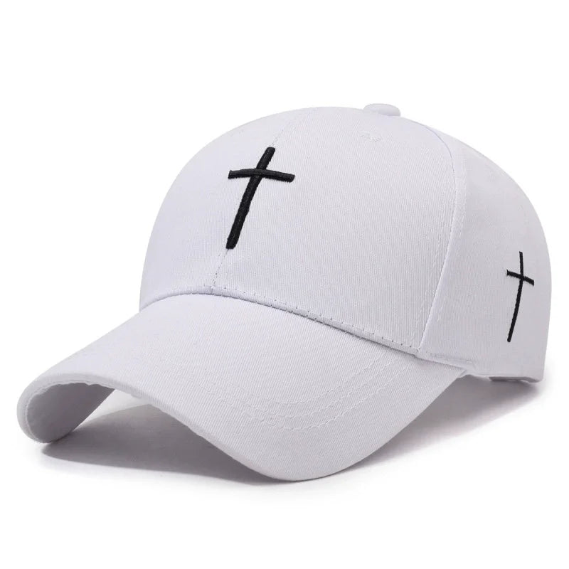 Minimalist Cross Embroidered Adjustable Baseball Cap for Everyday Casual Outdoor Fashion Style