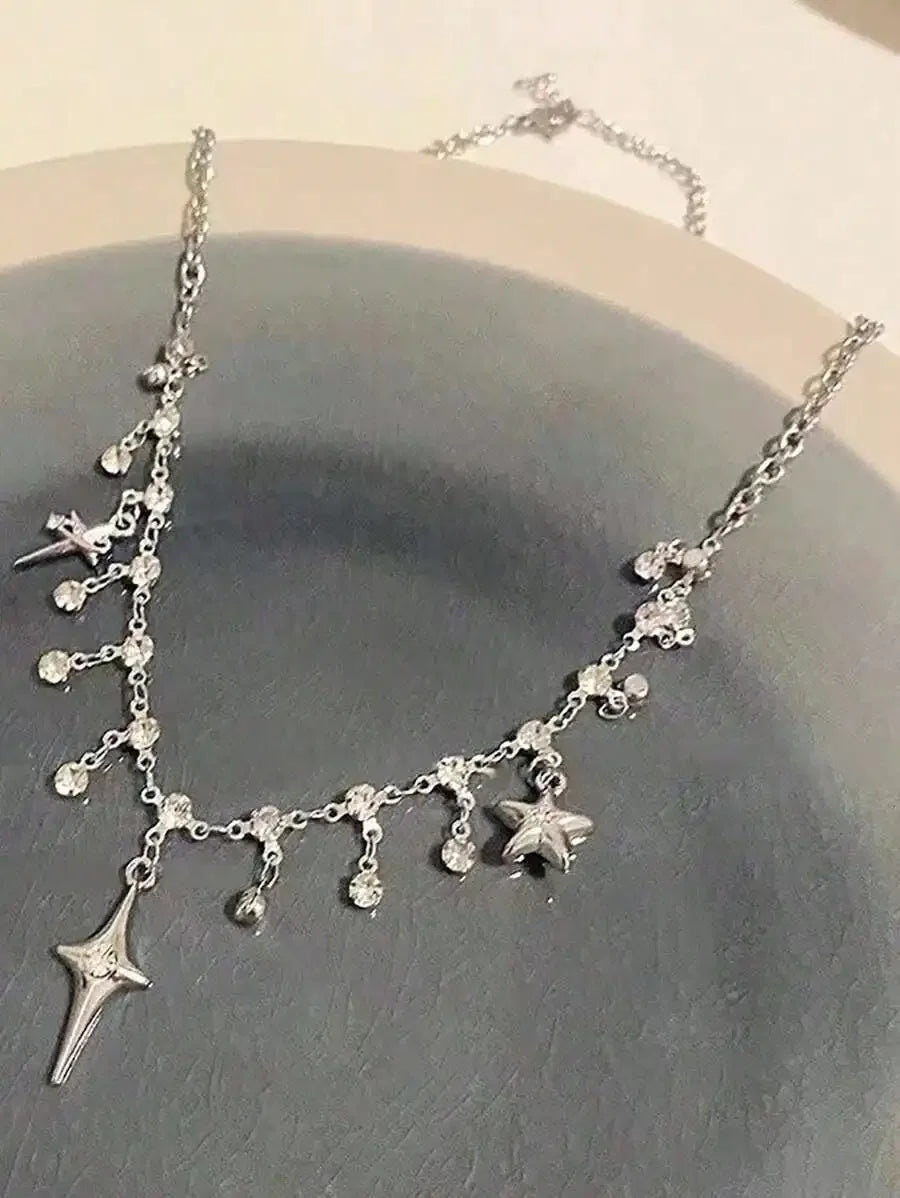 Star Charm Layered Necklace for Gothic Y2K and Alternative Fashion Looks