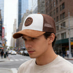 Vintage Mesh Trucker Cap with Woven Patch for Casual Streetwear Outdoor Everyday Style