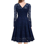 Elegant Lace Long Sleeve Gothic Alternative Midi Dress