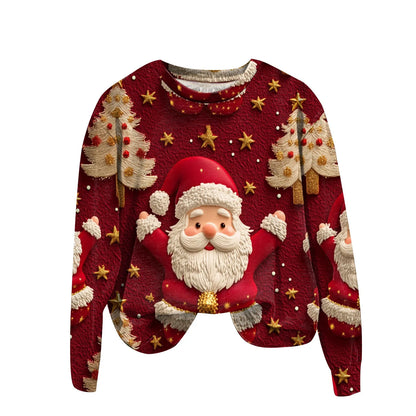Women's Festive Holiday Graphic Hooded Sweatshirt with Relaxed Fit for Seasonal Comfort