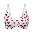 Cheerful Cherry Print Wire-Free Plunge Bra with Scalloped Trim