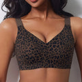 Pink Leopard Print Seamless Wire-Free Full-Coverage Support Bra