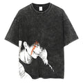 Dark Anime Streetwear Graphic Oversized Vintage Wash Cotton T-Shirt